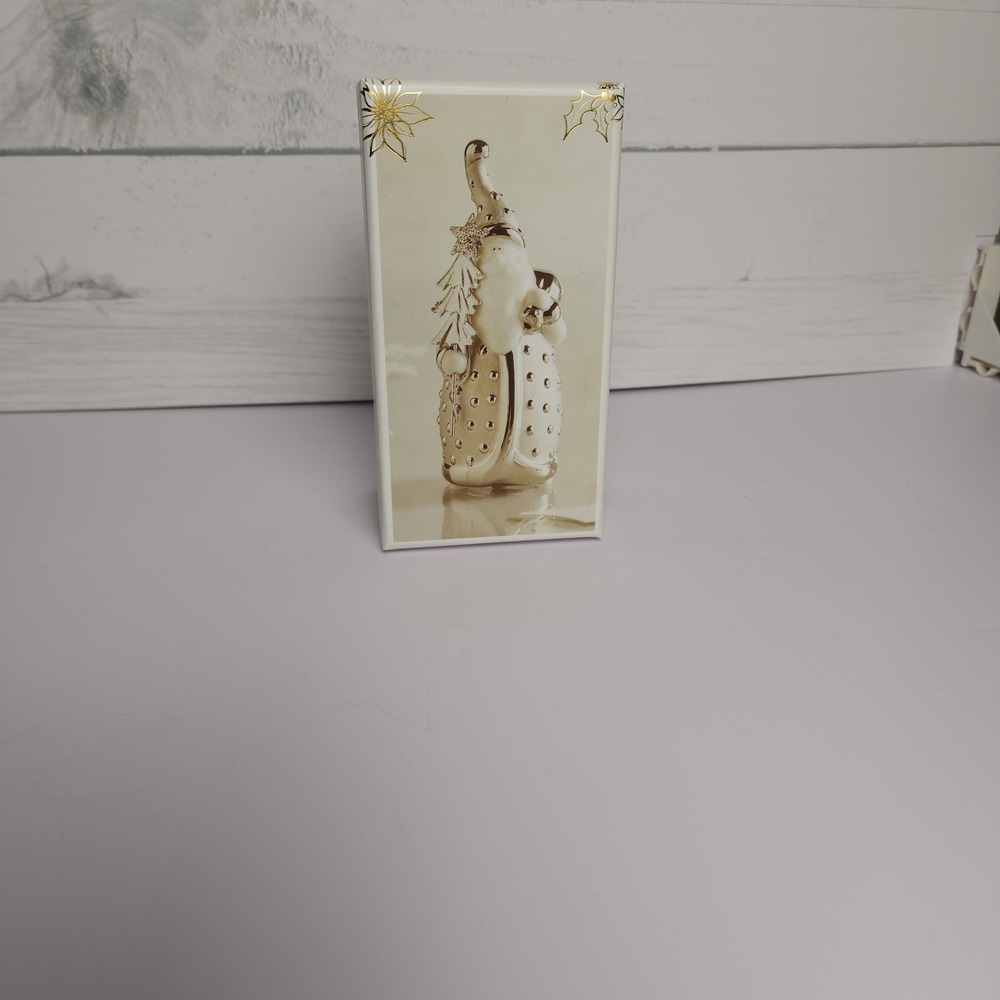 Pier 1 Imports‎ Silver Santa Claus Christmas Ornament Festive Holiday Decor